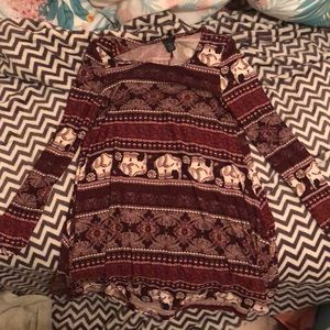 Rue 21 long sleeve elephant dress